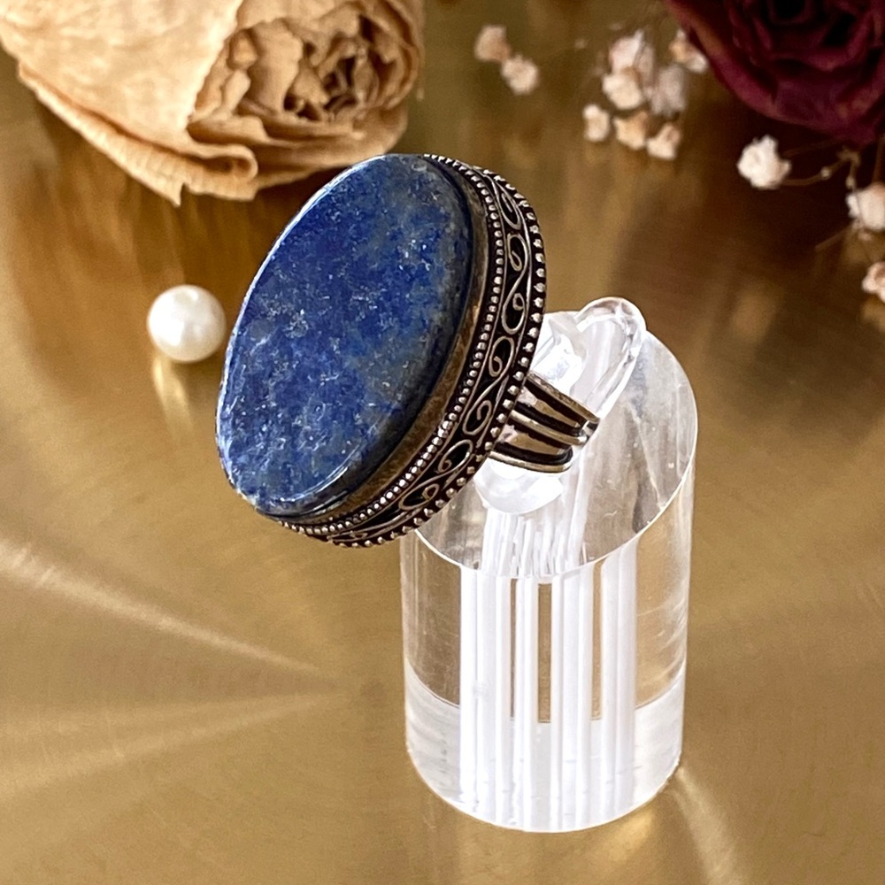 Lapis Lazuli Antique Style Ring Size 8.25
